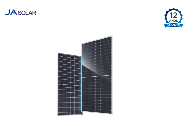 Paneles solares JA Solar monocristalinos de alta eficiencia para sistemas fotovoltaicos residenciales y comerciales.